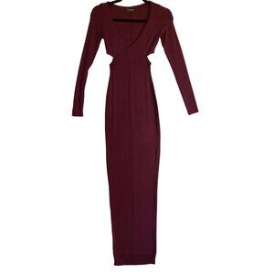 Naked Wardrobe BODYCON XS Maxi Dress Waist Cutouts